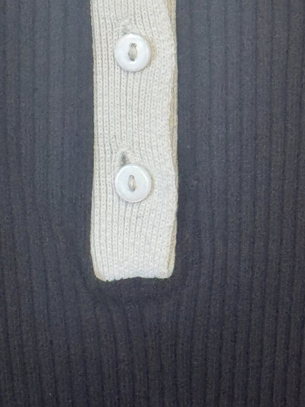 Zara Ribbed Contrast Collar Knit Top – Black/White – Medium All Occasion - Picture 5 of 5
